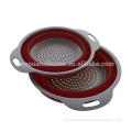 space saving collapsible silicone strainer rubber colander kitchen set promotional gift cheap wholesale price